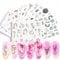 CHANGAR Abstract Lady Face Nail Sticker Decals Geometry Lining Animal Nail Art Water Transfer Sticker Rose Skull Bone Water Sliders Paper Nail Art Decor Gel Polish Sticker Manicure Tips