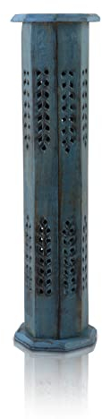 Hölzerne Räucherstäbchen & Kegelbrenner Halter Turm Große Bio Eco Friendly Ash Catcher Agarbatti Halter Rustikale Art Hand Geschnitzt für Meditation Yoga Aromatherapie Home Duft Produkte