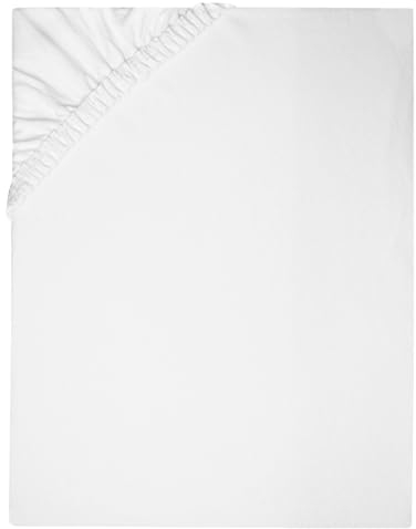 ZOLLNER Spannbettlaken in 180x200cm - Matratzenhöhe bis 20cm - Baumwolle - mit praktischem Gummizug - waschbar bis 95°C - in weiß - Oeko Tex® Zertifiziert