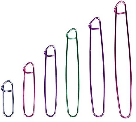 6 Pieces Stitch Holder Set Crochet Hooks 6 Size Assorted Color Crochet Knitting Needles Aluminum Safety Pins Knitting Needles for DIY Craft Sewing Tool