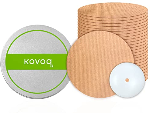 Kovoq Pflaster Wasserfest für Freestyle Libre 3 Sensor,25 X Fixierpflaster mit 1 Stück Hardshell-Abdeckungen,Sensor Pflaster in der Dose Atmungsaktiv Hautfreundlich medizinischer Qualität(Beige)