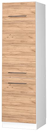 Vicco Armario para frigorífico Empotrado Fame-Line, Roble Dorado/Blanco, 60 cm