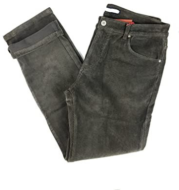 N+1 Pantalone Uomo Velluto Jeans Termico Imbottito Pile Invernale Vita Alta Foderato Elasticizzato 46 48 50 52 54 56 58 60 (as6, Numeric, Numeric_52, Regular, Regular, Grigio, 52)