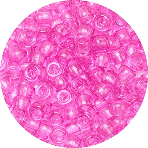 Eppingwin Beads and Bead assortments (1000 Pony Beads-Pink Transparent)…