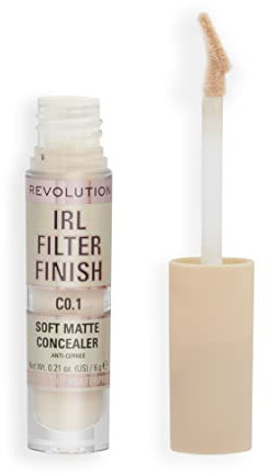 Makeup Revolution, IRL Filter Finish Concealer, Mittlere bis volle Deckkraft, C0.1, 6g
