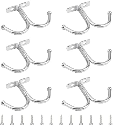 UFURMATE Mug Holder, 6Pcs Mug Rack Under Cabinet Top Mounted Mug Shelf Hangers Under Shelf Hooks Metal Storage Hooks for Cabinet Kitchen Bathroom (Silver)