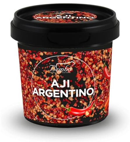 Aji Argentino Bembo 50 g – Miscela di Peperoncini Capsicum Annum – Per Carne alla Griglia o Empanadas, Patate e Verdure – Marnare in Olio di Oliva