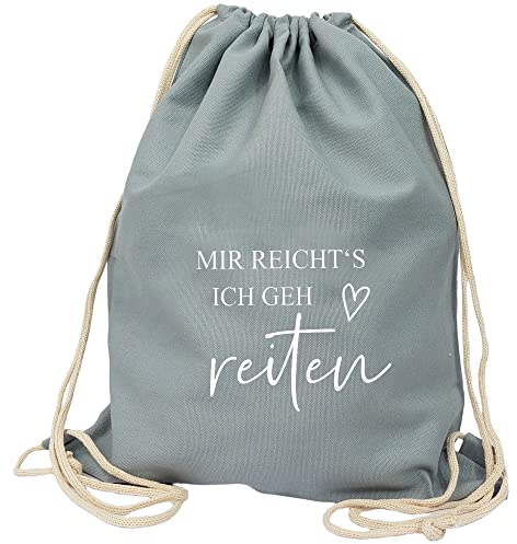 Partybob Turnbeutel-Rucksack - Mir reichts Ich geh reiten (Dunkelgrau)