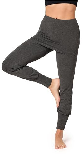 Bellivalini Damen Yogahose mit Rock Lang Trainingshose Bequeme Hose aus Viskose BLV50-275 (Dunkelmelange, L)