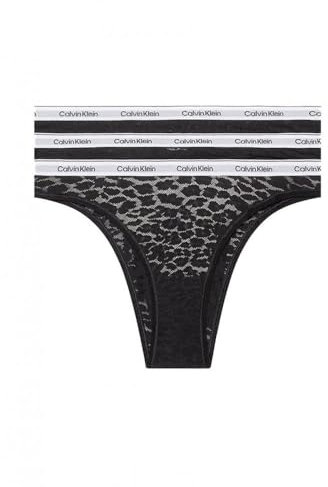 Calvin Klein Women's 3 Pack Low Rise Brazilian Briefs Underwear, Black (Black/Black/Black), XL