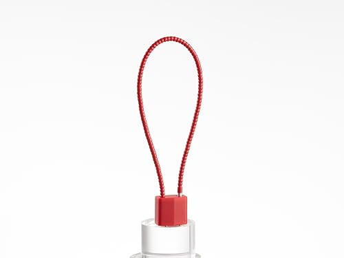 ZGSJ Steel Cable Rope Lock,Cabinet Handle Padlock 15 Inch Cable Lock,Suitable for Lockers File Cabinets Wardrobes Small Fences, Refrigerator Door Small Sheds Pet Door (Red)