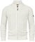 Indicode Herren INLayton Strickjacke mit Stehkragen und Reißverschluss | Cardigan Feinstrickjacke für Männer White Asparagus, XL