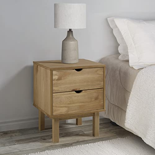 puraday Nachttisch OTTA 46x39,5x57 cm Massivholz Kiefer Industrial Möbel Nachttisch Holz Nachttisch Modern Nightstand Komodenschrank Kommode Schubladen Kommode Industrial Nachtkommode