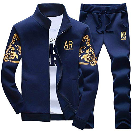 LBL Men's Casual Tracksuit Set 2 Piece Athletic Sweat Suits Long Sleeve Full-Zip Running Joggers Set