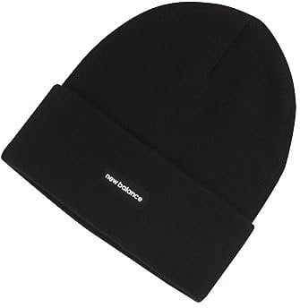New Balance Herren Damen Unisex Linear NB Knit Cuffed Beanie All Ages One Size Fits Most, Schwarz , One size
