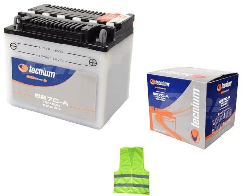 Compatible avec Yamaha TW/TW R-S 125 par an 2003 Batterie YB7C-A TECNIUM BB7C-A 8 AMPÈRES 12 Volts Batteries FOURNIES COMPLÈTES Utilisation Moto 130X90X114MM