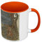 Mug de Couleur Qualité Premium Orange - Gustave Klimt/Douleurs Distordantes - Tasse avec anse et intérieur de couleur