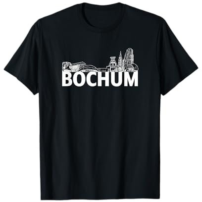 Bochum Deutschland Europa Stadt Skyline Silhouette Skizze Skizze T-Shirt