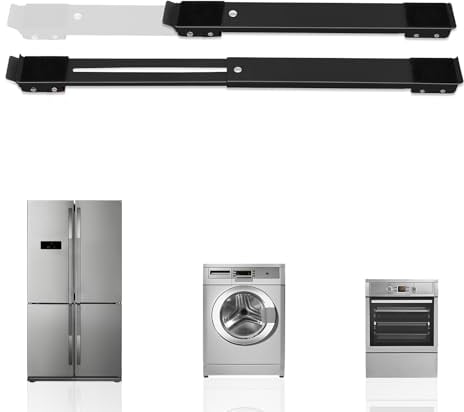 BASVII 2 Pezzi Sposta Mobili con Ruote - Regolabile Carrello Lavatrice, Antiscivolo, Ammortizzante, Portata 300 kg - Base con Ruote per Lavatrice Ideale per Trasportare Lavatrice, Frigoriferi, Armadi