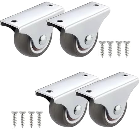 4 Stück Möbelrollen,Mobile Gummiräder 25mm 32mm 38mm 50mm,Transportrollen,Schwerlastrollen,Ersatz Rollen Für Möbel Für Trolleys,Bockrollen Mit Schrauben,Plattenrollen,50mm(1.97in)