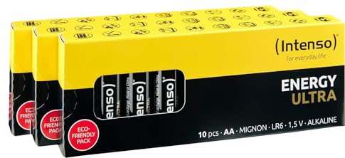 Intenso Energy Ultra AA Mignon LR6 Alkaline Batterien, Silber, (30Stück)