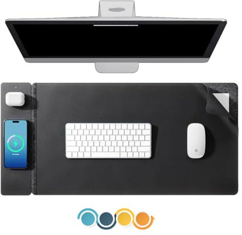 Premium Charging Desk Mat, Magnetic Charging, Office equiptment, Gaming Accessory, Wireless Phone Charger, Wirless AirPod Charger, Paper Storage, Magnetic Charging,Fast Charger