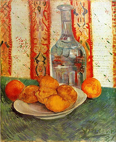 19 Wall Art Still Life with Decanter and Lemons on a Plate Vincent van Gogh Paintings in Oil - Famous Room Decor -02, £70-£1500 Hand Painted by Art Academies' Teachers