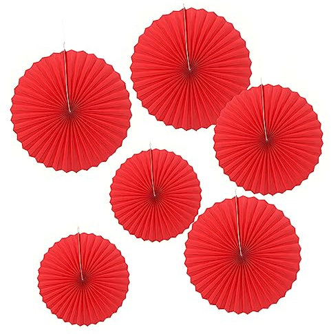 Cabilock 6 STK Papierblumen wandverkleidung Wand polsterung farbige Papierhandtücher Bunte Bommelbälle Dekorationen Quastengirlande Papierfächer selber Machen Seidenpapier-Fans Gewebe Kranz