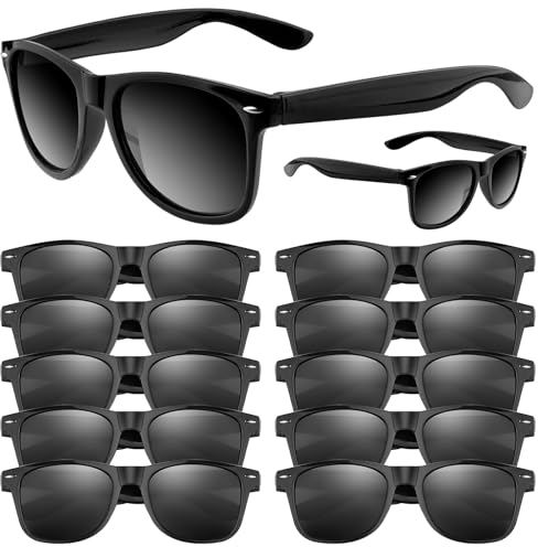 ASTARON Retro Vintage Sonnenbrille Bulk, 12 Pack polarisiert Günstige Neon Sonnenbrillen Bulk für Frauen und Männer (Schwarz)