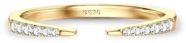 Chriscoco Ring Silber 925 Damen Ringe Gold Damen Ringe Frauen Daumenring Verlobungsring Ring Verstellbar Eheringe Engagement Ringe Silber Ringe 925 Frauen - Mit Schmuckschatulle