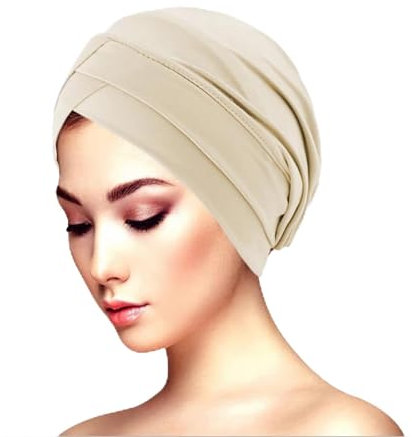 Turban Damen Kopftuch Elastische Bandana Muslim Stirnband Beanie Hijab Chemo Hut Islamischen Kopfbedeckung Elegant Headwear Haarausfall Krebs Kopfschmuck Frauen Undercap