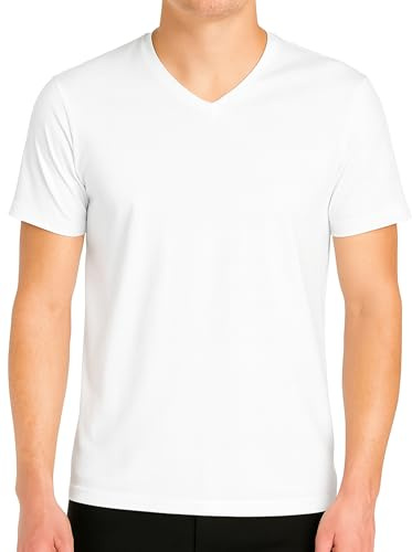 GARDA - 3pz T-Shirt Uomo Mezza Manica, Collo a V, Intimo Uomo 100% Cotone Pettinato Art. 0026
