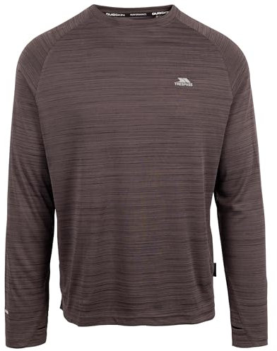Trespass Mens Active Top TP75 Adamo - Men's Long Sleeve T-Shirt, Quick Dry with Mesh Panel On Back, Athletic Gym Workout Shirt, Activewear Gym Sports Top