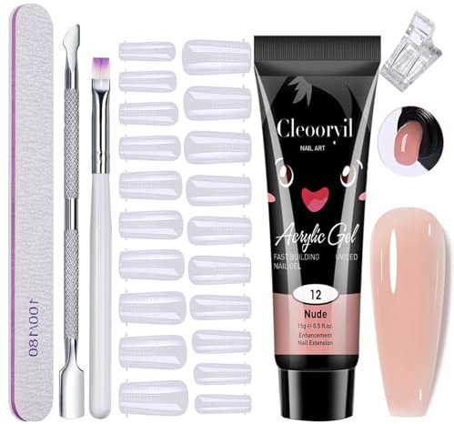 Polygel Nail Kit, Nude Builder Gel Nail Kit Nail Extension Kit Sculpture Gel with Slip Solution Nail Tool Set, Poly Gel Nail Kit Nail Art Kit Nail French Manicure for Women Beginners Gifts Set
