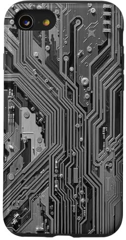 Retro Motherboard Schematic with Electronic Circuits Case for iPhone SE (2020) / 7 / 8
