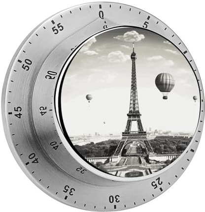 Paris Turm Küche Timer Magnet Edelstahl Countdown Timer mechanische Timer Uhr mit Alarm für Zuhause Backen Kochen Ofen