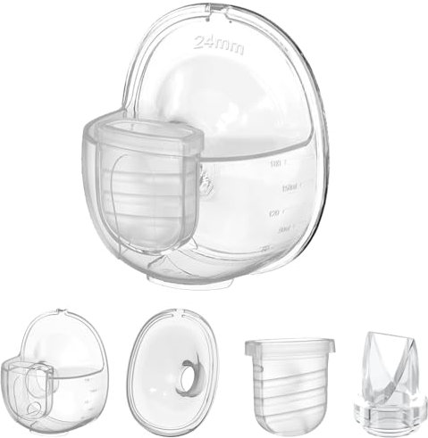 One Full Set S32 Breast Pump Parts with 24mm Flange Compatible with Lansinoh Discreet Duo, NCVI Nuliie NICEGREEN Life Zooawa S32 Breast Pump Replacement Parts,S32 Flange,Valves,Diaphragms,Collector