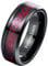 NUNCAD Personalisiert Wolfram Ring Herren 8mm Keltischer Drachenring Schwarz Eheringe mit Rot Kohlefaser und Abgeschrägte Kanten Größe 67.2(21.4)