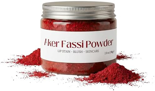 Premium Aker Fassi Powder, Authentic Moroccan Lip & Cheek Tint, Natural Plant-Based Red Pigment, 100% Pure & Chemical Free, 80 gram