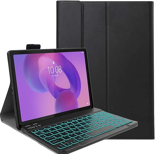 FKQLH Tastatur Hülle für Xiaomi Redmi Pad 2 Tablet 9,7 Zoll mit 7-Farbe Tastatur Magnetische Kabelloser Bluetooth Abnehmbare [Deutsche QWERTZ] Schutzhülle, Schwarz