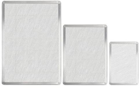 Risveglio Rejilla rectangular de aluminio para pizza, para horno, red de malla resistente, distribución uniforme del calor, 20 x 30 cm
