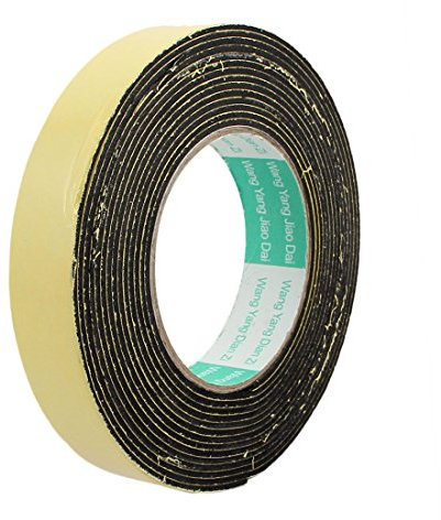 Sourcingmap 5Meter 25mm x 2mm Single-Side Adhesive Shockproof Sponge Foam Tape Yellow Black