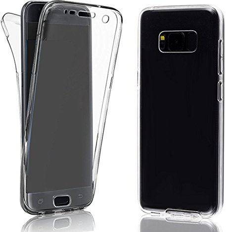 Eximmobile 360° Full Handyhülle für Apple iPhone 8 | Case für vorne und hinten | Silikon Schutzhülle | Handytasche mit beidseitigem Schutz | Cover in transparent | Handy Tasche Etui Hülle