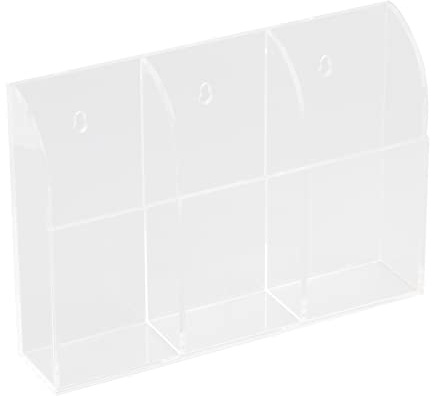 FTVOGUE Porta Telecomando Custodia, Supporto da Parete in Acrilico Trasparente Porta Telecomando di Storage Box per l' Aria condizionata, Stereo, Telecomando TV (3 caso)
