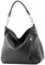modamoda de T183 Damen Schultertasche Handtasche Tragetasche Echtleder Groß handmade in Italy, Farbe:Schwarz