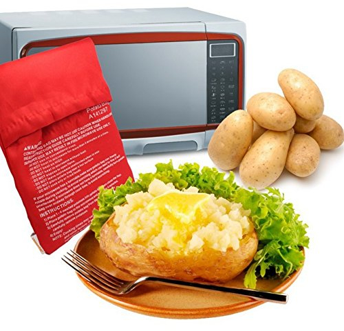 Gshy 4pcs Mikrowellen-Kartoffelbeutel, Kartoffelsack, Rot, Faser + Polyester, perfekt in nur 4 Minuten