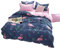 Loussiesd Tropische Flamingo Bettwäsche Set 3 teiligs 200x200cm + 80x80cm Weich Atmungsaktiv Microfaser Betten Set mit 2 Kissenbezug Tropical Blätter Bettbezug mit Reißverschluss,Blau & Rosa