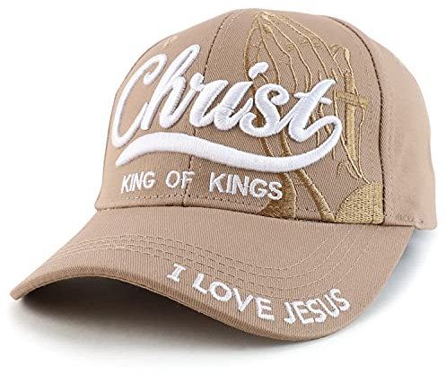 Trendy Apparel Shop 3D Christus König der Könige bestickt Jesus Christian Ball Cap - Beige - Einheitsgröße