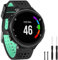 TopPerfekt Bande Compatible avec Garmin Forerunner 235, Bracelet de Remplacement en Silicone Souple pour 220/230/235/620/630/735XT/235 Lite Montre Intelligente pour Femmes Hommes (Noir/Mintvert)