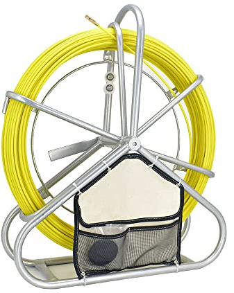 Obluesky 6MMX130M Tirage De Câble Fibre De Verre Tige de canne Rodder Fiberglass Tirer le câble de fil de pointe Rouler le ruban de poisson